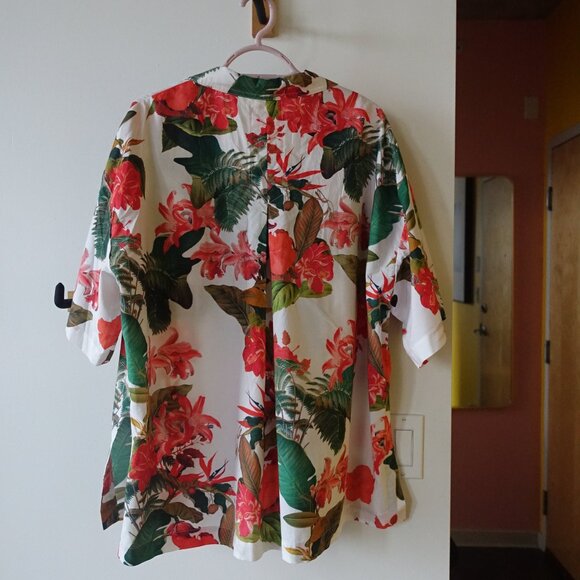 Gianni Bini Thea Camp Shirt XS S Medium M SM Small Hawaiian Tropical Bliss vacay - Picture 10 of 16